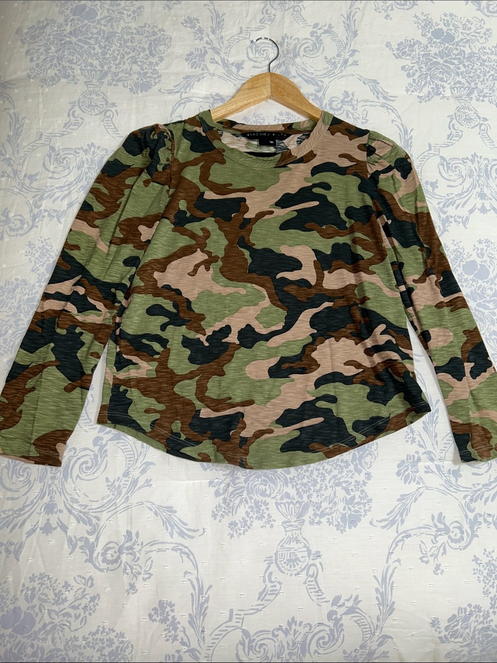 Veronica Beard Camouflage Crewneck Tee - Green/Tan/Brown